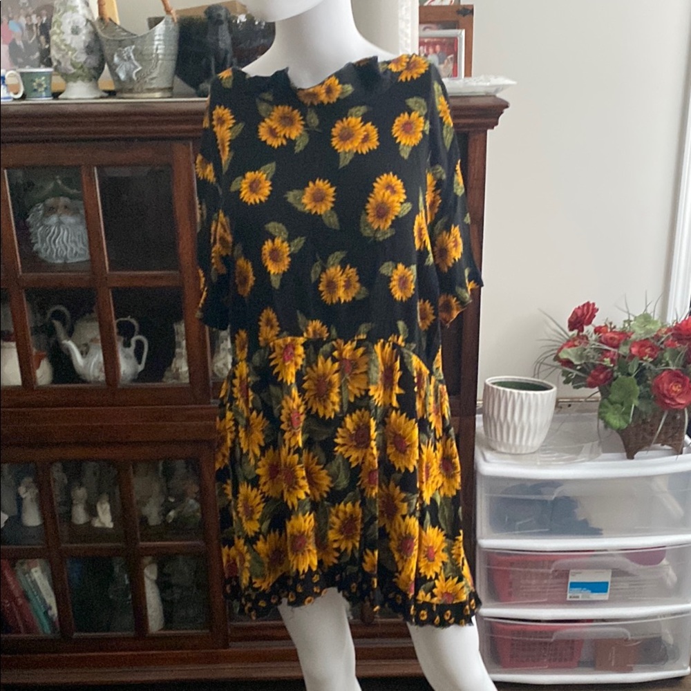 Black and Orange Flutter Sleeve Mini Sundress